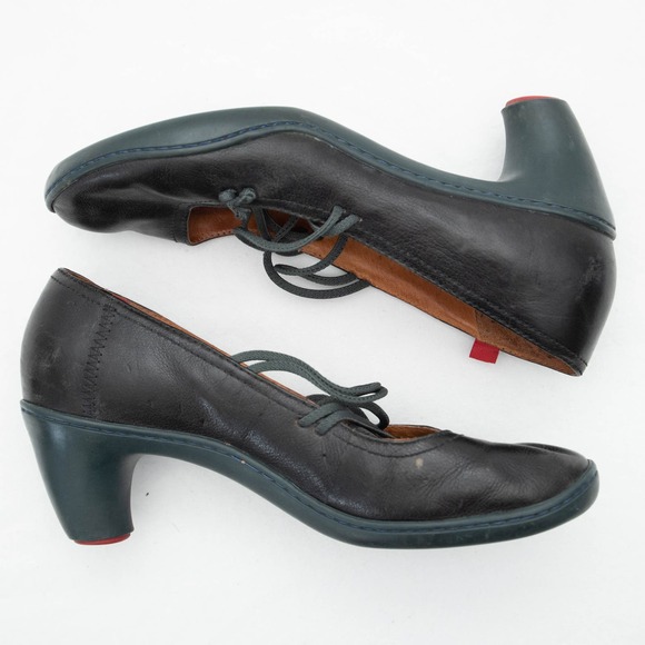 Camper Peu Nara Blue Leather Mary Jane Strap Heels Size 39 US 8.5 - Picture 5 of 8